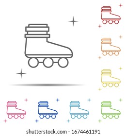 Roller skate, sport multi color icon. Element of sport thin line icon on white background