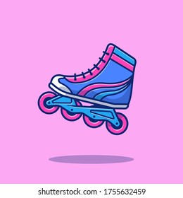 Roller Skate Sport Vector Icon Illustration. Sport Roller Skating Icon Concept Isolated Premium Vector. Flat Cartoon Style 