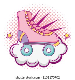 roller skate style with cloud and stars