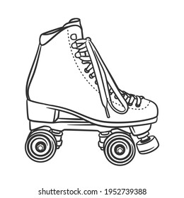 roller skate style lineart black and white