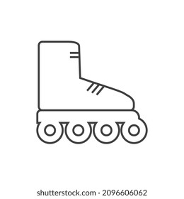 Roller skate thin icon on white background