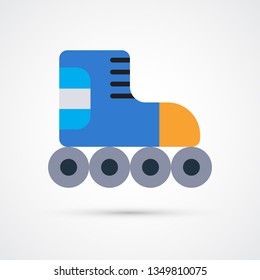 Roller skate trendy color icon. Vector eps 10