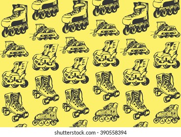 Roller skate typography, t-shirt graphics, sport.Vector Illustration