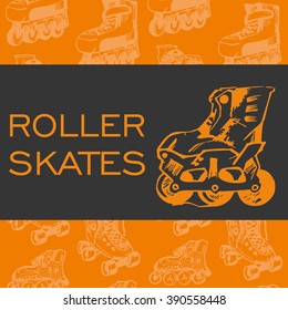 Roller skate typography, t-shirt graphics, sport.Vector Illustration
