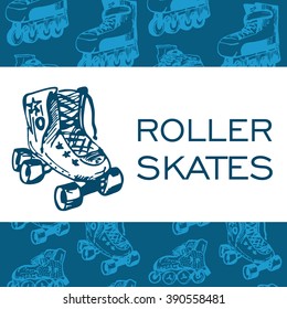 Roller skate typography, t-shirt graphics, sport.Vector Illustration