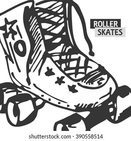 Roller skate typography, t-shirt graphics, sport.Vector Illustration