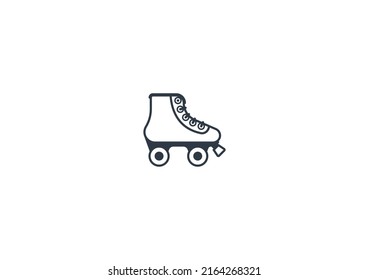 Roller Skate Vektor flach Emoticon. Einzelne Inline-Skate-Illustration. Roller-Derby-Symbol