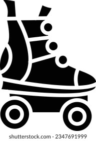 Roller Skate Vector Icon Glyph Style