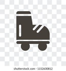 Roller skate vector icon isolated on transparent background, Roller skate logo concept