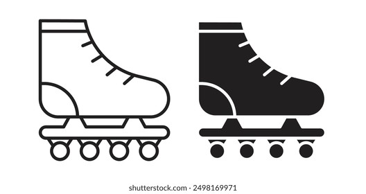 Roller Skate vector icon set in black color.