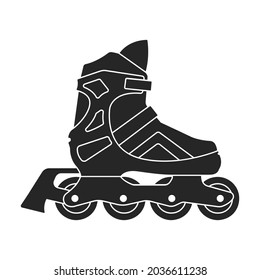 Roller skate vector icon.Black vector icon isolated on white background roller skate.