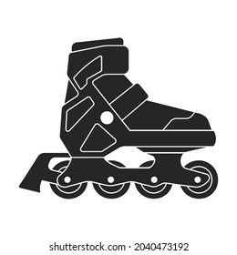 Roller skate vector icon.Black vector icon isolated on white background roller skate.