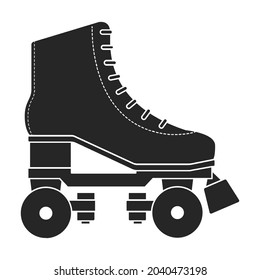 Roller skate vector icon.Black vector icon isolated on white background roller skate.