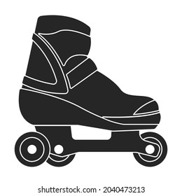 Roller skate vector icon.Black vector icon isolated on white background roller skate.