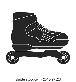 Roller skate vector icon.Black vector icon isolated on white background roller skate.