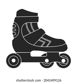 Roller skate vector icon.Black vector icon isolated on white background roller skate.