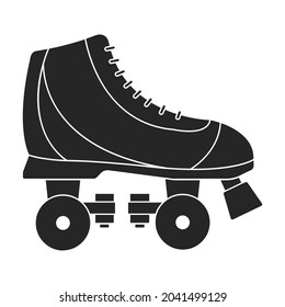 Roller skate vector icon.Black vector icon isolated on white background roller skate.