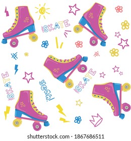 Roller skate vector illustration. Vector graphic for t shirt, sticker and other uses.