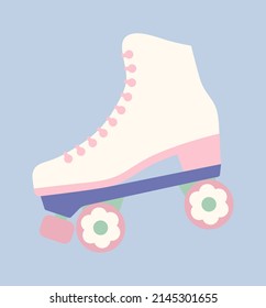 Roller skate vector illustration isolated. Pastel candy colors, cartoon illustration