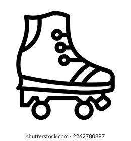 Roller Skate Vector Line Icon Design