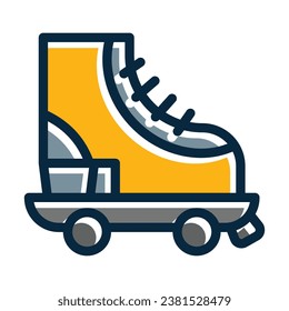 Roller Skate Vector Thick Line Filled Dark Colors Icons For Personal And Commercial Use.
