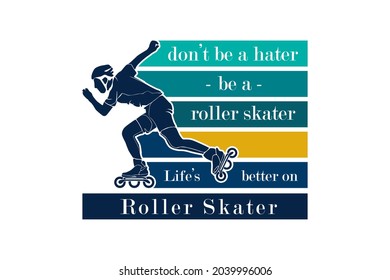 Roller skater, design sleety retro style