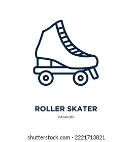roller skater icon from fashion collection. Thin linear roller skater, recreation, skater outline icon isolated on white background. Line vector roller skater sign, symbol for web and mobile