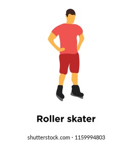 Roller skater icon vector isolated on white background, Roller skater transparent sign , standing human or people cartoon character illustration