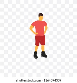 Roller skater vector icon isolated on transparent background, Roller skater logo concept