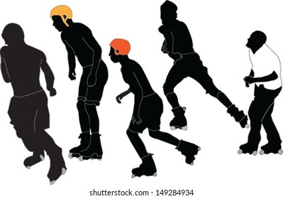 roller skaters collection - vector