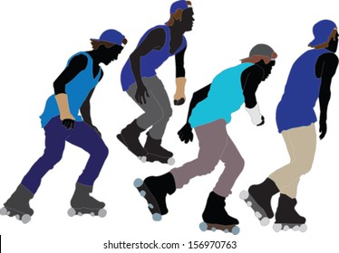 roller skaters collection -vector