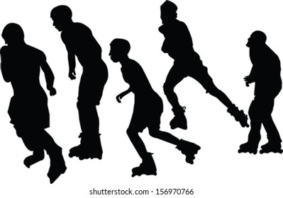 roller skaters collection -vector