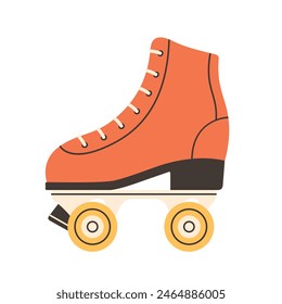 Roller skates in 80s 90s style. Disco style. Vector illustration in flat style