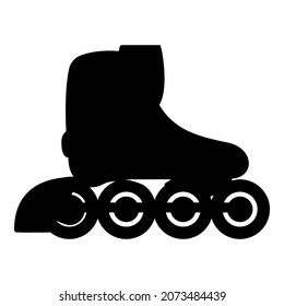 Roller skates blades Personal transportation icon black color vector illustration flat style simple image