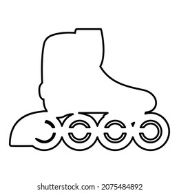 Roller skates blades Personal transportation contour outline icon black color vector illustration flat style simple image