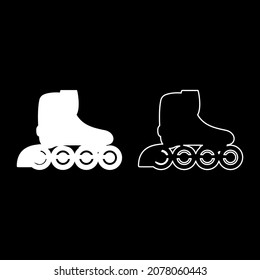 Roller skates blades Personal transportation icon white color vector illustration flat style simple image set