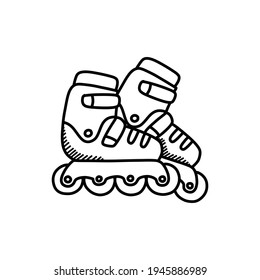 roller skates doodle icon, vector illustration