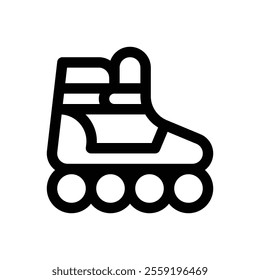 Roller skates. Editable stroke vector icon.