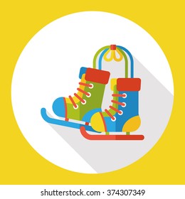 Roller skates flat icon