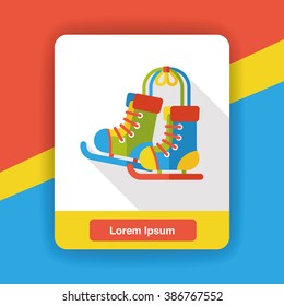 Roller skates flat icon