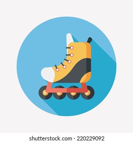 roller skates flat icon with long shadow,eps10