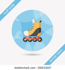 roller skates flat icon with long shadow,eps10
