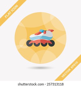 roller skates flat icon with long shadow,eps10