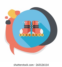 Roller skates flat icon with long shadow,eps10