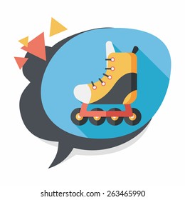 roller skates flat icon with long shadow,eps10