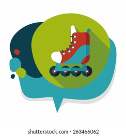 roller skates flat icon with long shadow,eps10