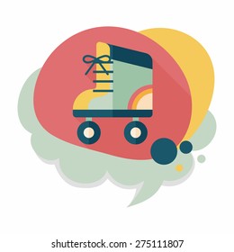 Roller skates flat icon with long shadow