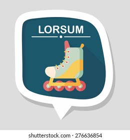 roller skates flat icon with long shadow,eps10