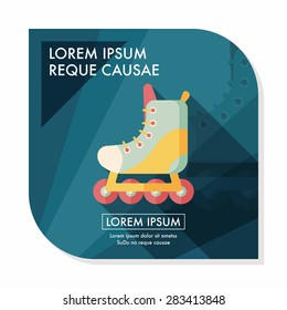 roller skates flat icon with long shadow,eps10