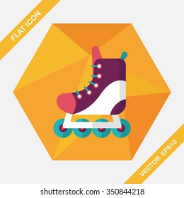 roller skates flat icon with long shadow,eps10